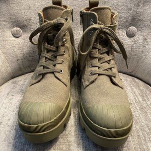 Women's Universal Thread Canvas Green Army Boots, Size 9.5